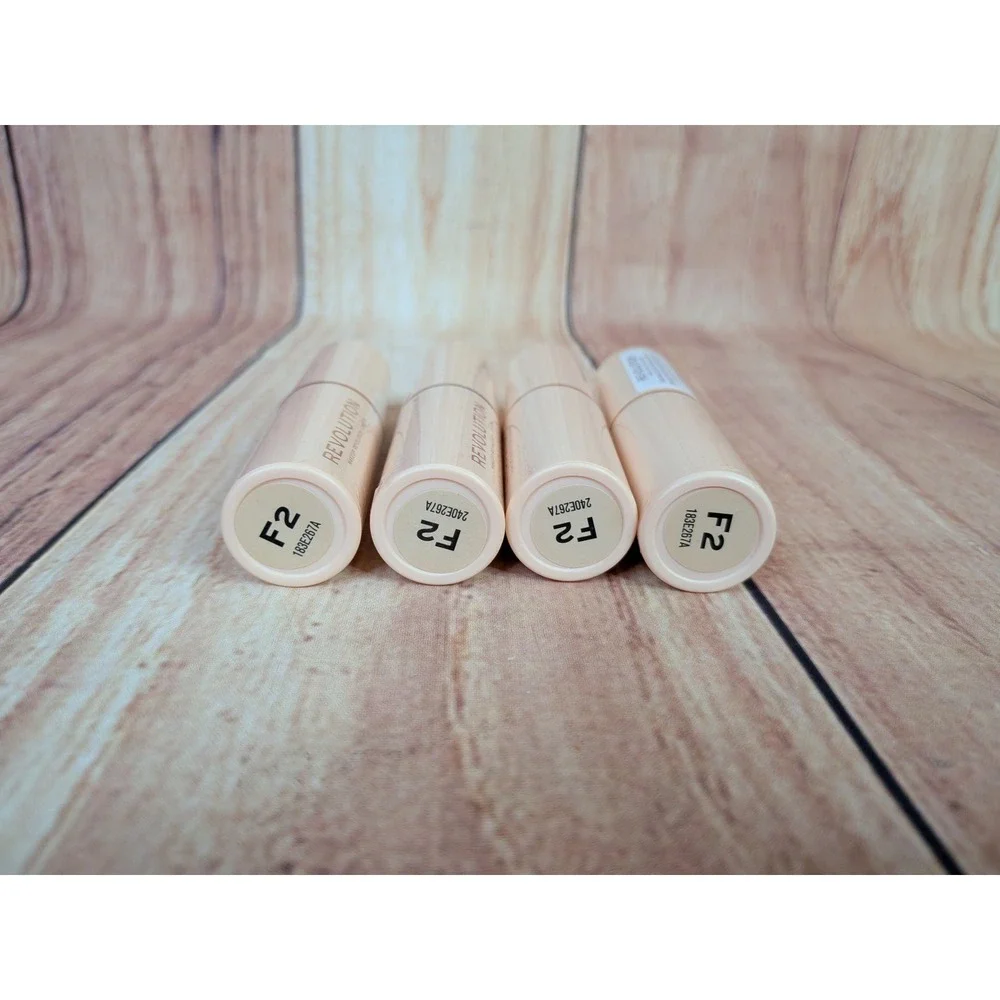 4 PK Revolution Foundation Fast Base Stick F2 Creamy Blendable Stick 6.2g
